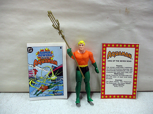 image of Aquaman Action Figure with Comic and Card