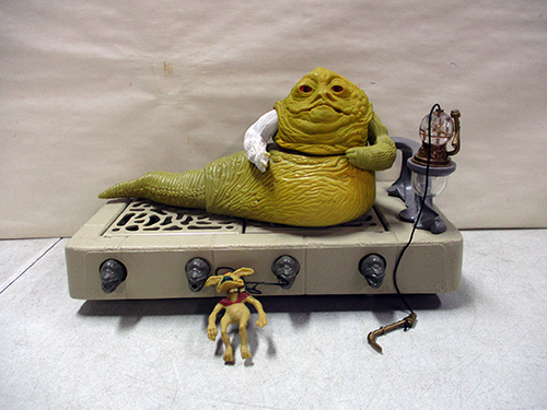 image of 1983 Star Wars Return of the Jedi Jabba the Hutt Action Figure with Throne and Accessories