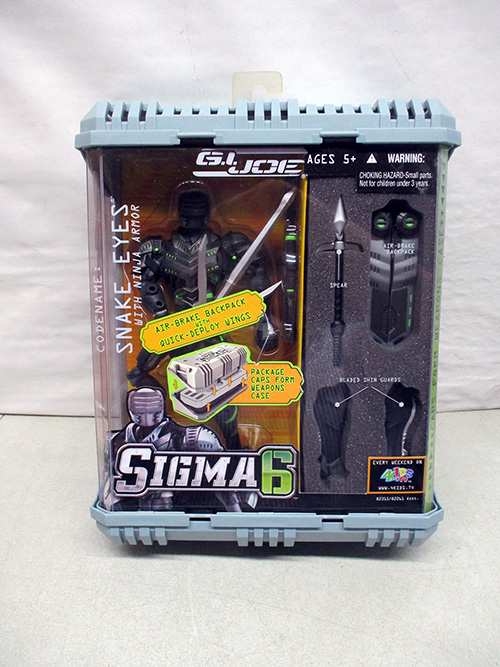 image of GI Joe Sigma 6 Snake Eyes Action Figure in Package