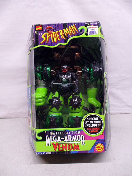 image of Spider-Man Mega-Armor Venom Figure in Original Box