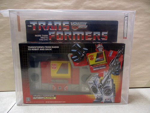 image of Transformers G1 Autobot Blaster Action Figure in Box AFA graded