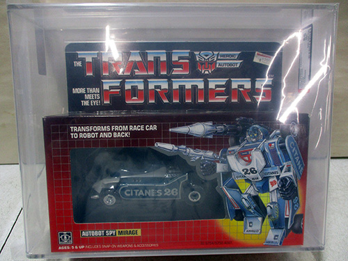 image of Transformers G1 Autobot Spy Mirage in Sealed Box AFA graded