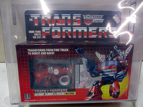image of Transformers G1 Inferno Action Figure in Sealed Box AFA graded