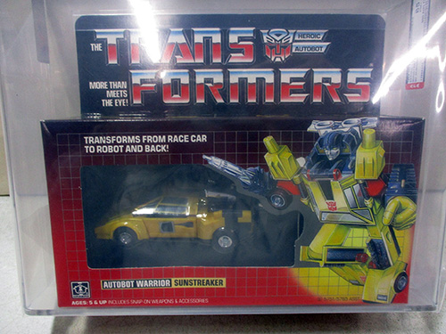 image of Transformers G1 Autobot Warrior Sunstreaker Action Figure AFA graded