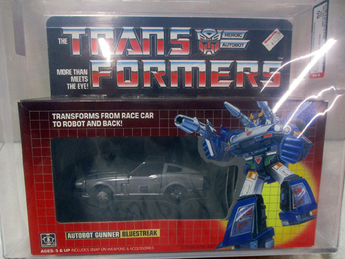 image of Transformers G1 Autobot Bluestreak in Original Packaging AFA graded