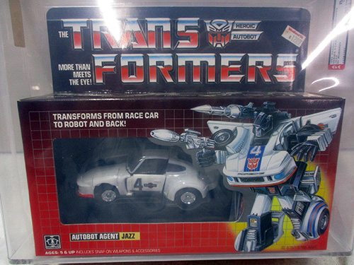 image of Transformers G1 Autobot Jazz Action Figure in Box AFA graded