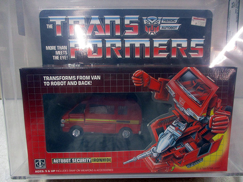 image of Transformers G1 Ironhide in Original Sealed Packaging AFA graded