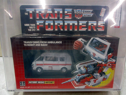 image of Transformers G1 Autobot Ratchet Action Figure AFA graded