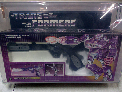 image of Transformers G1 Decepticon Shockwave Action Figure AFA graded