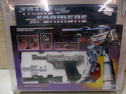 image of Transformers G1 Megatron Action Figure in Original Packaging AFA graded