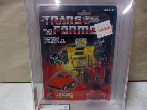 image of Transformers G1 Bumblebee Action Figure in Sealed Packaging AFA graded