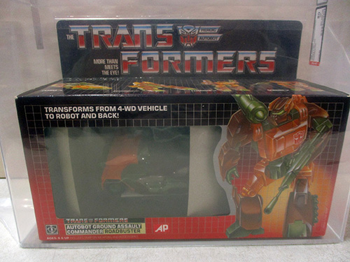 image of Transformers Autobot Roadbuster in Original Box AFA graded