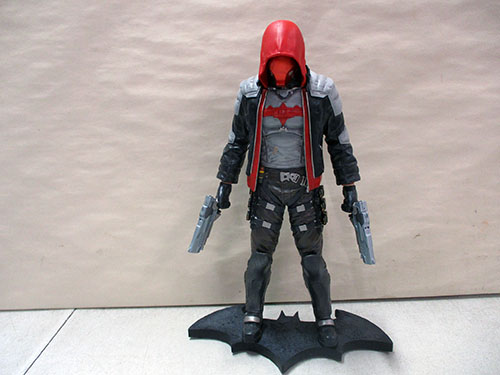 image of Batman Red Hood Action Figure with Dual Pistols and Stand