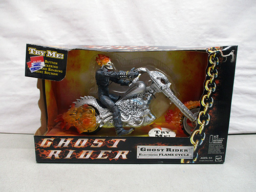 image of Ghost Rider Electronic Flame Cycle Toy in Original Box