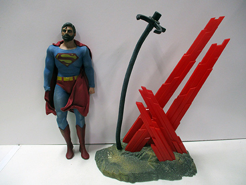image of Superman Action Figure with Kryptonite Diorama