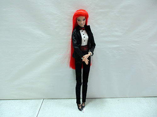 image of Tonner Fashion Doll with Red Hair in Black Outfit