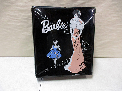 image of Barbie Black Vinyl Carrying Case with Illustrations