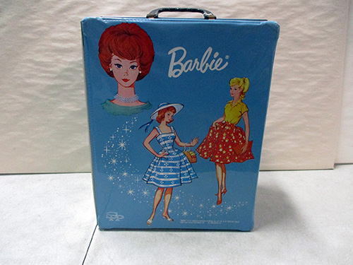 image of 1960s Barbie Blue Vinyl Carrying Case