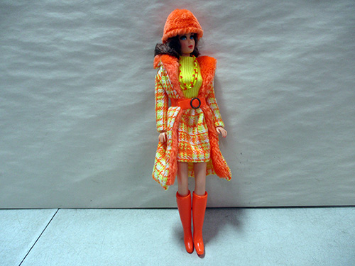 image of Barbie Doll in Bright 1970s Outfit with Accessories