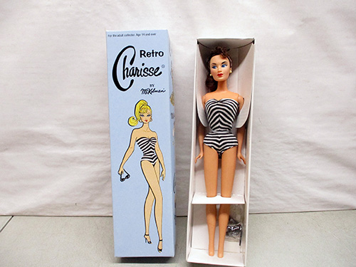 image of Retro Charisse Doll in Striped Swimsuit by Mel Odom