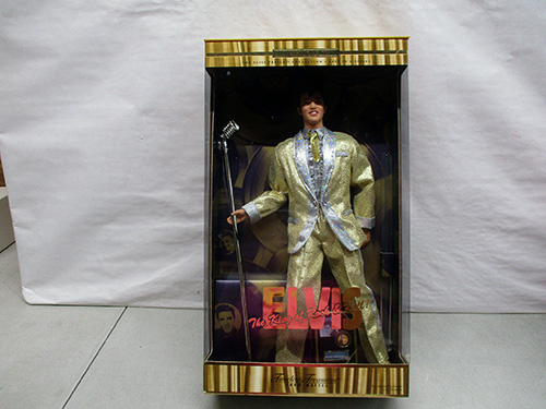image of Elvis Presley Barbie Doll in Gold Lame Suit