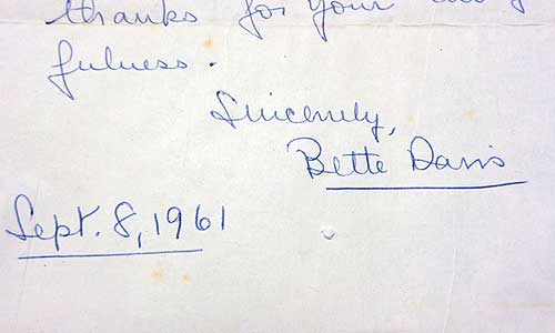 Bette Davis handwritten letter image 2