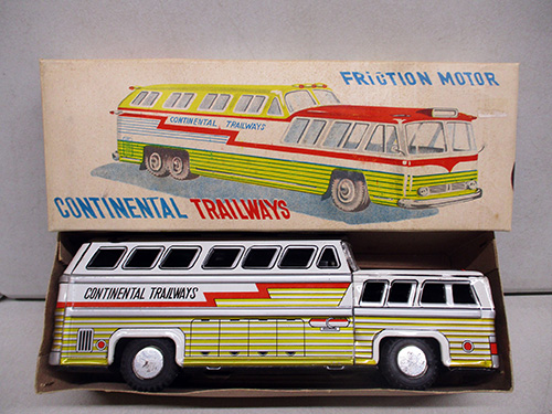 continental trailways tin toy bus image