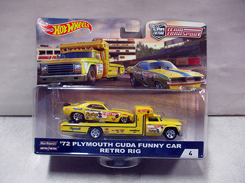 image of Hot Wheels Snake '72 Plymouth Cuda Funny Car Retro Rig