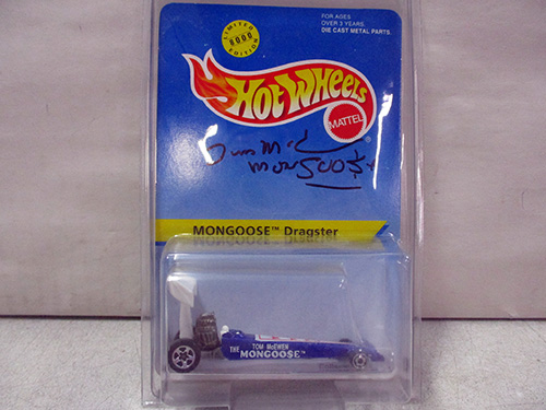 image of Hot Wheels Mongoose Dragster signed by McEwen