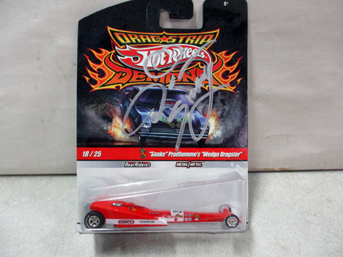 image of Hot Wheels Drag Strip Demons Die-Cast dragster signed by Prudomme