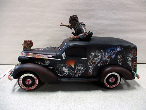 image of Hamilton Collection Zombie-themed diecast 1939 Chevy panel truck