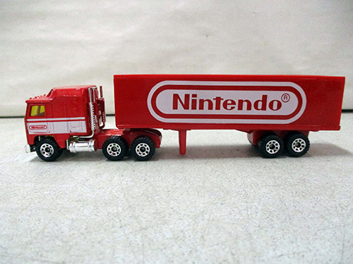 image of Matchbox Nintendo Red Toy Truck with Trailer