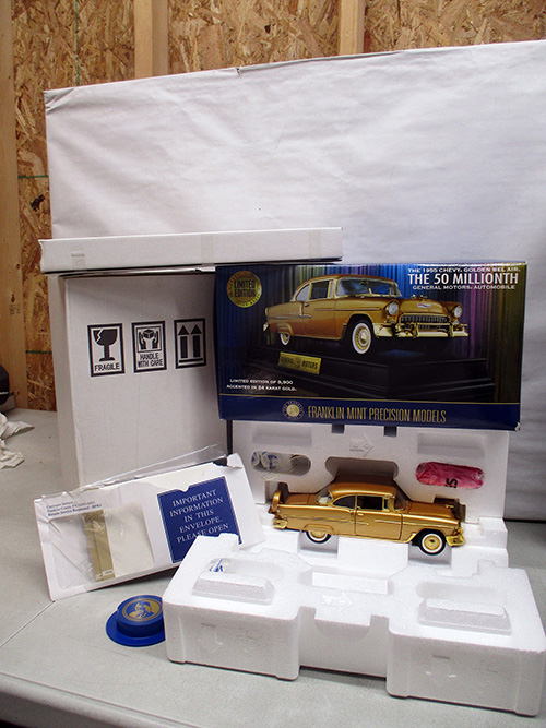 image of Franklin Mint 1955 Chevrolet Bel Air Gold Model Car