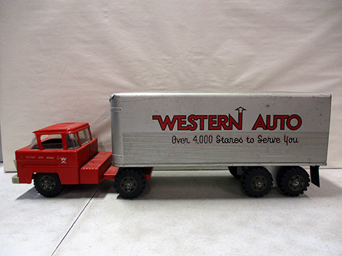 image of Marx Western Auto Toy Tractor Trailer Truck