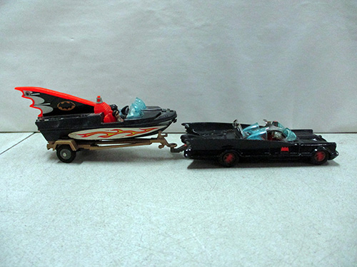 image of 1960s Corgi Batmobile and Batboat Diecast Models