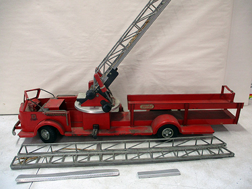 image of Doepke Toys Red Metal Toy Fire Ladder Truck