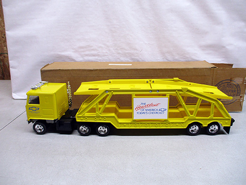image of Ertl Chevrolet Toy Car Transporter with Original Box