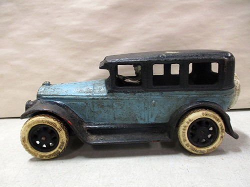 image of Arcade Cast Iron Toy Car with White Rubber Tires
