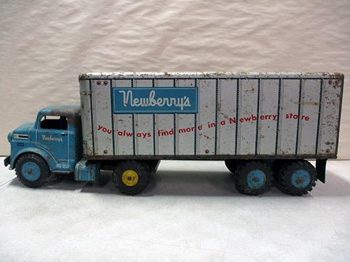image of Lumar Newberry's Tin Toy Truck with Trailer