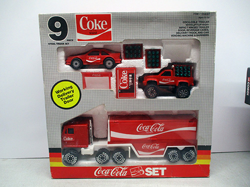 image of Remco Coca-Cola 9-Piece Die-Cast Truck Set in Original Packaging