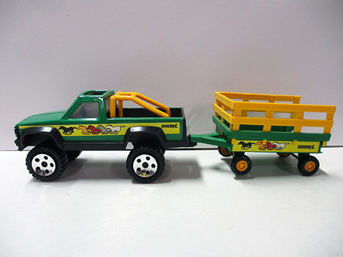 image of Buddy L Toy Truck with Attached Trailer