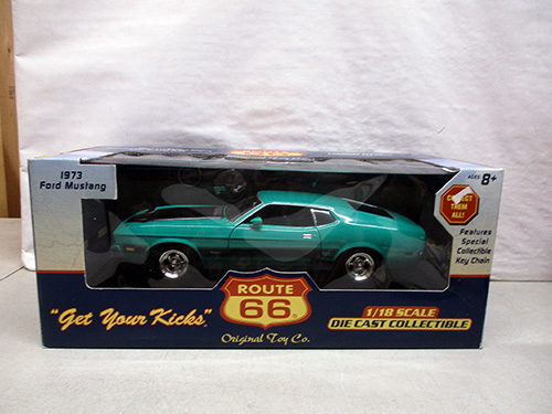 image of Route 66 1973 Ford Mustang 1:18 Die-Cast Model in Box