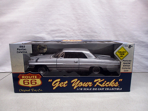 image of Route 66 1962 Pontiac Catalina 1:18 Scale Die-Cast Model