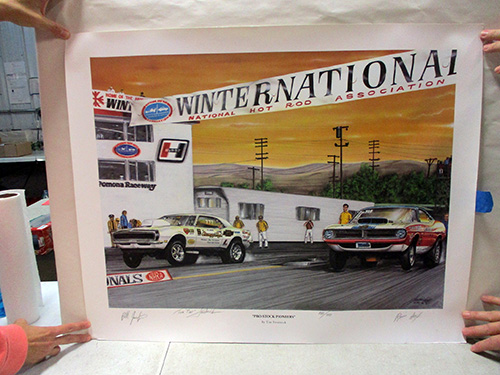 image of Pro Stock Pioneers Print by Tim Frederick signed by Grumpy Jenkins and Ronnie Sox