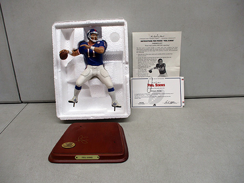 image of Danbury Mint Phil Simms NFL Quarterback Figurine with Certificate of Authenticity