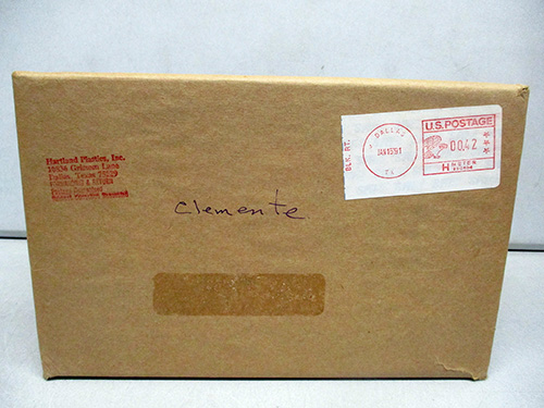 image of Hartland Plastics Roberto Clemente Figurine Box with Postage