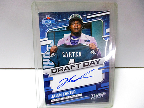 image of Jalen Carter Autographed Draft Day Trading Card