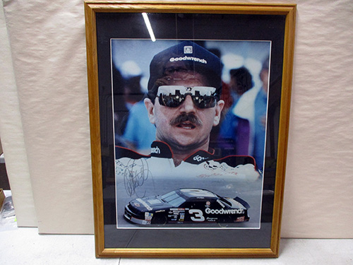 image of Framed Dale Earnhardt Signed Photo With Car Image