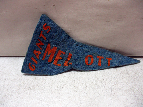 image of Vintage Mel Ott New York Giants Felt Pennant