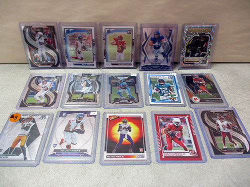 image of Football Trading Cards in Sleeves with Daniels, Harrison, Nabors